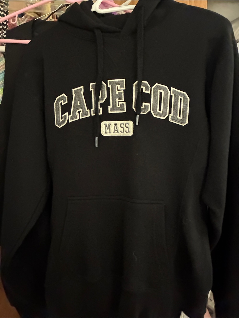 Cape Cod Mass. Black Pullover Hoodie
